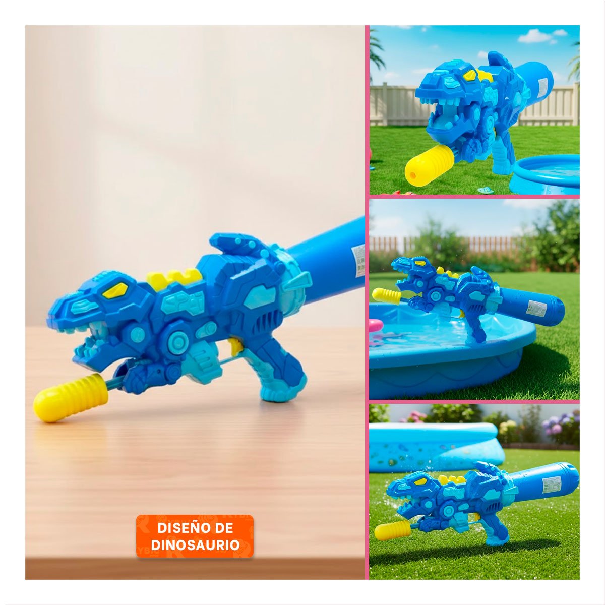 ROCIADOR DE AGUA AZUL CON DINOSAURIO PARA DIVERSION AL AIRE LIBRE Y+POST IT - 5