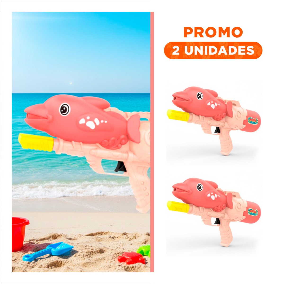 PACK2 ESTILO DE AGUA CON DELFIN ROSADO PARA ENTRETENIMIENTO AL AIRE LIBRE - 1
