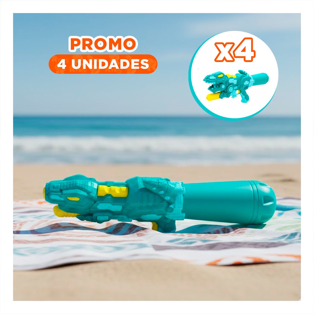PACK4 DISPENSADOR LUDICO DINOSAURIO VERDE PARA JUEGOS DE AGUA EN JARDIN - 1