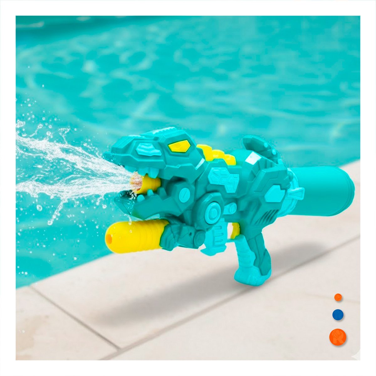 PACK4 DISPENSADOR LUDICO DINOSAURIO VERDE PARA JUEGOS DE AGUA EN JARDIN - 5