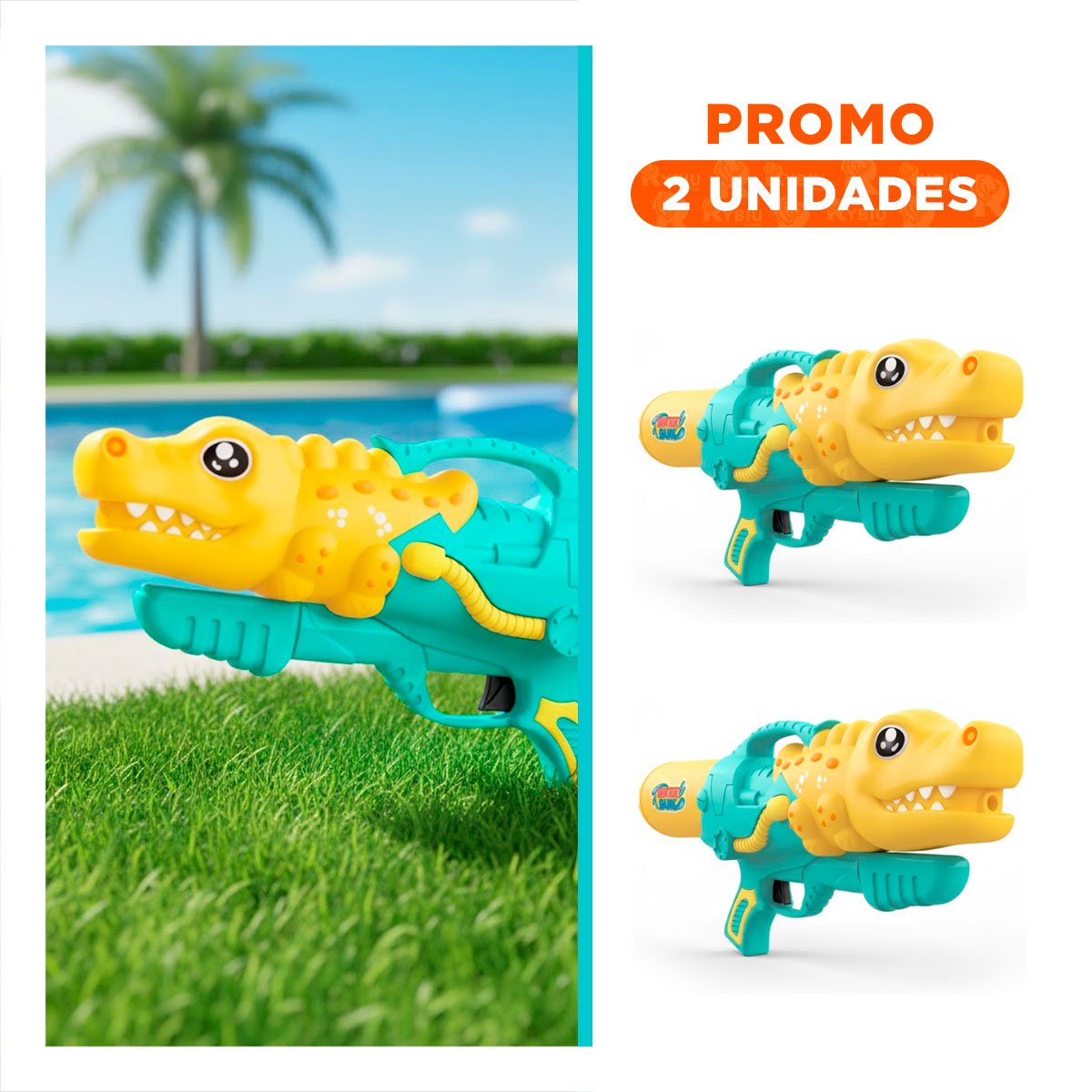 PACK2 DISPENSADOR DE AGUA DINOSAURIO GRANDE PARA JUEGOS REFRESCANTES EN EXTERIOR - 1
