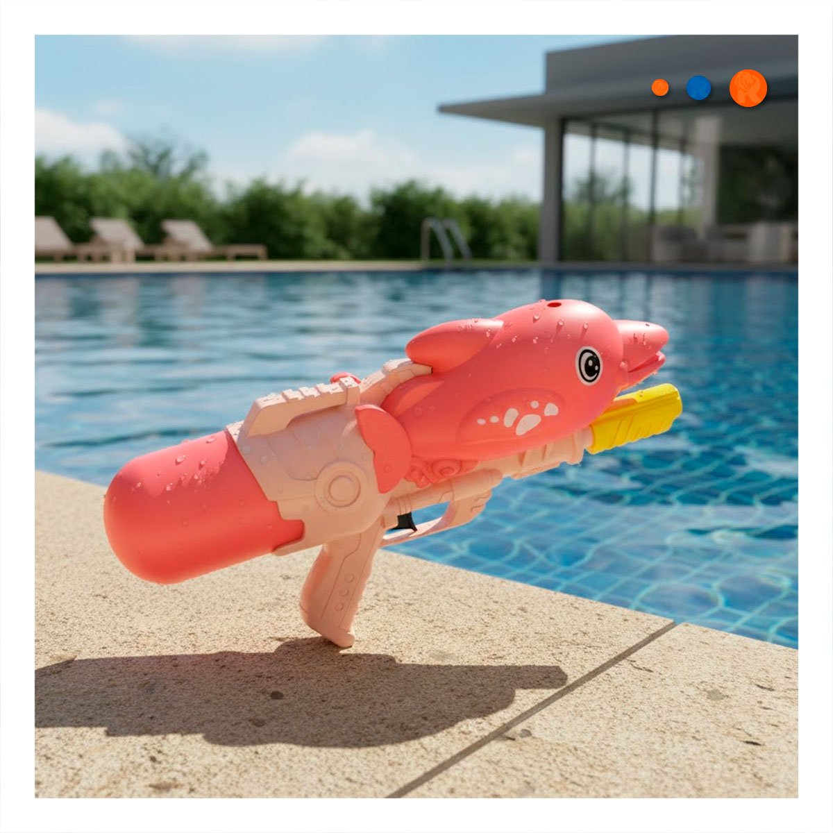 PACK4 CONCEPTO DE AGUA CON DELFIN ROSADO PARA RECREACION EN EL HOGAR Y+PAPEL REGALO - 2