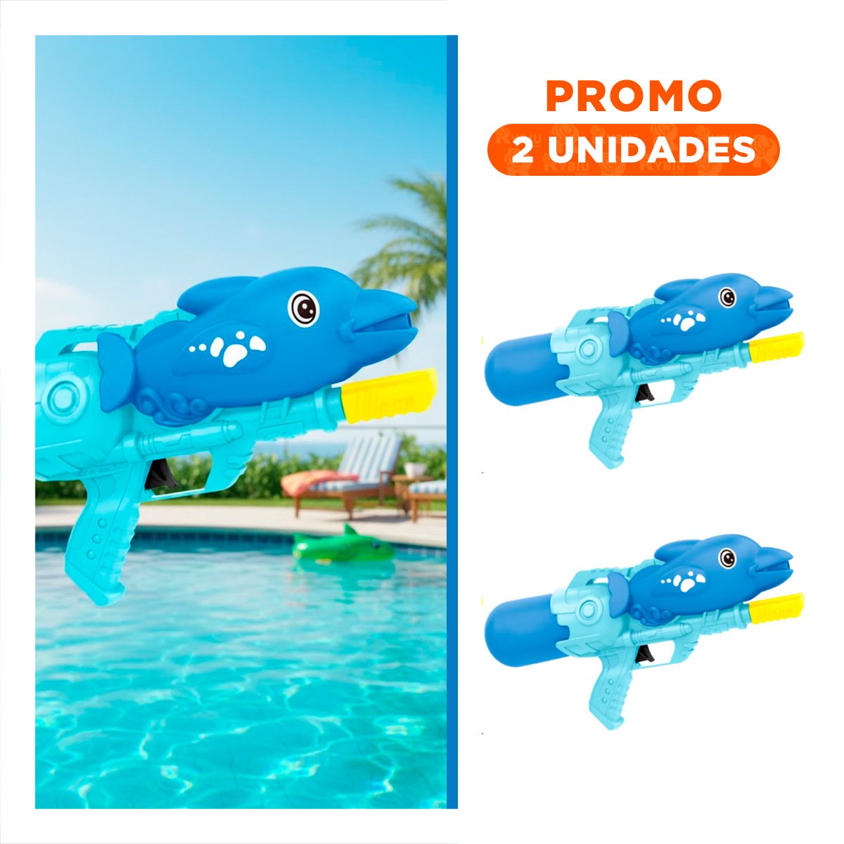 PACK2 PULVERIZADOR DE VERANO DELFIN AZUL PARA JUEGOS DE AGUA EN JARDIN - 1