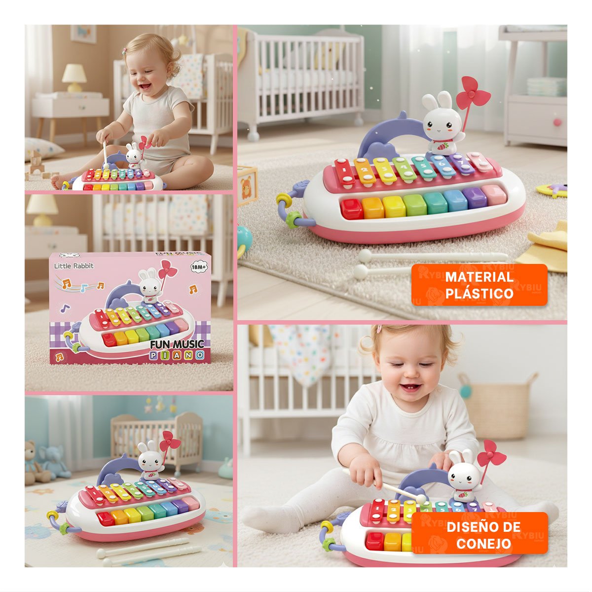 PACK6 CENTRO DE JUEGO MUSICAL PARA INFANTES EN FAMILIA Y+PAPEL REGALO - 3