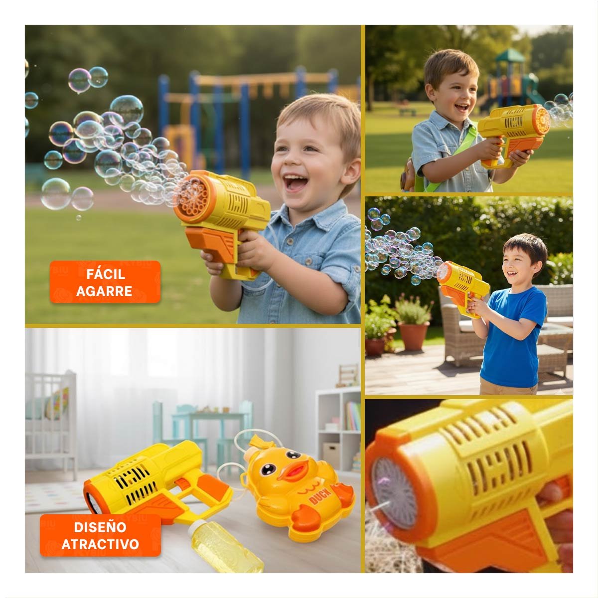 ELEMENTO DE BURBUJAS CON MOCHILA PORTATIL PATO AMARILLO PARA JUEGOS AL AIRE LIBRE Y+POST IT - 5