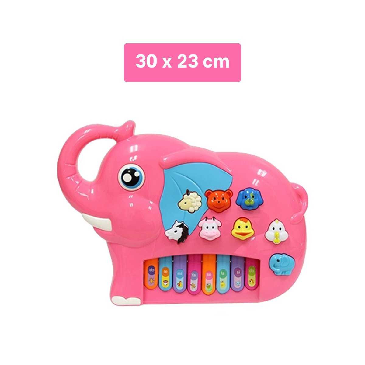 PACK4 PORTATIL ELEFANTE DIDACTICO EN CAJA ROSADO PARA DIVERSION MUSICAL HOGAR Y+PAPEL REGALO - 4