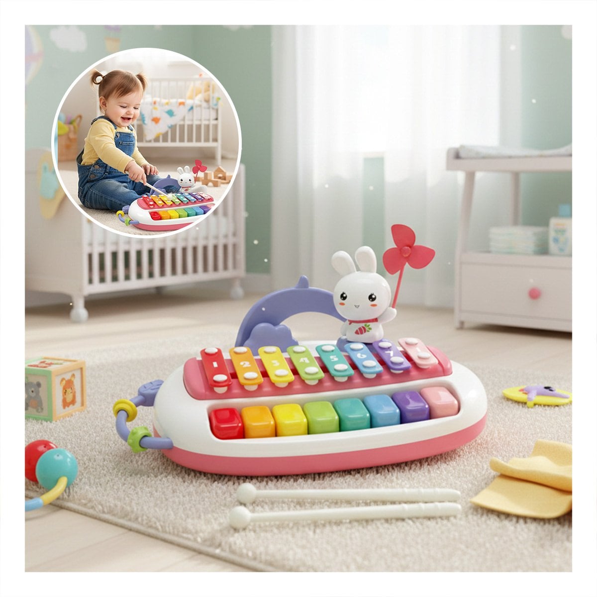 MODULO MUSICAL INFANTIL CON SONIDOS Y GOLPES PARA APRENDIZAJE TEMPRANO EN CASA Y+LIGAS REGALO - 2