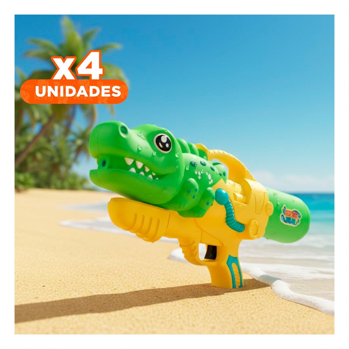 PACK4 LANZADOR DE AGUA DINOSAURIO VERDE CLARO PARA DIVERSION EN JARDIN Y PATIO - 1