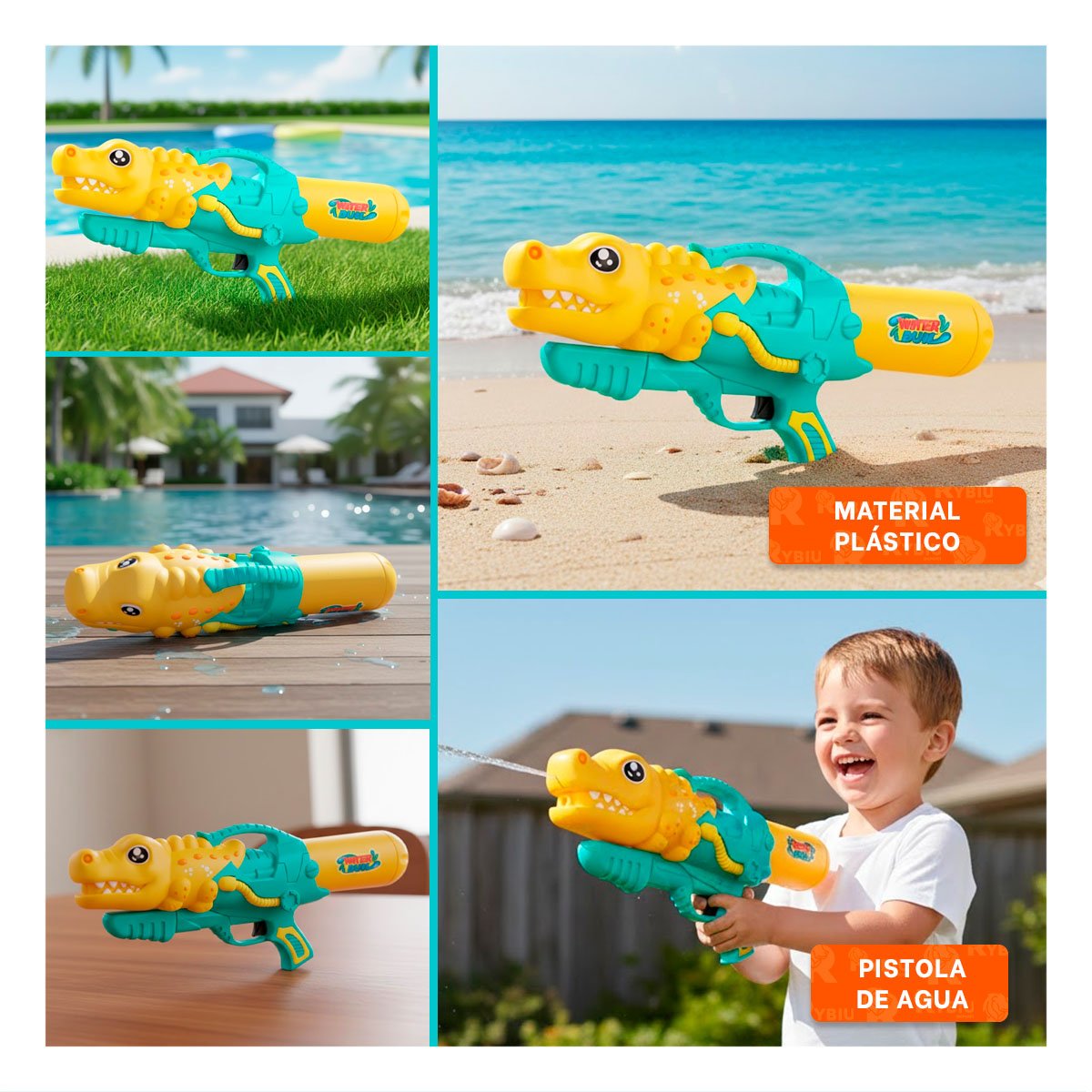 PROYECTOR DE AGUA DINOSAURIO GRANDE PARA JUEGOS REFRESCANTES Y+POST IT - 1