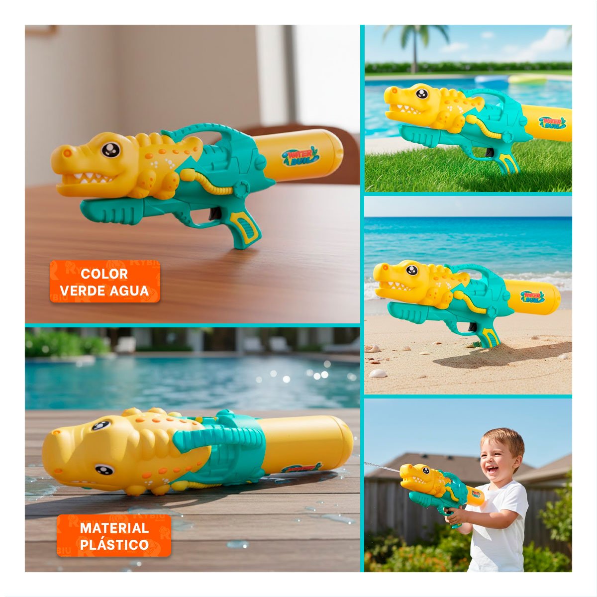 PROYECTOR DE AGUA DINOSAURIO GRANDE PARA JUEGOS REFRESCANTES Y+POST IT - 5