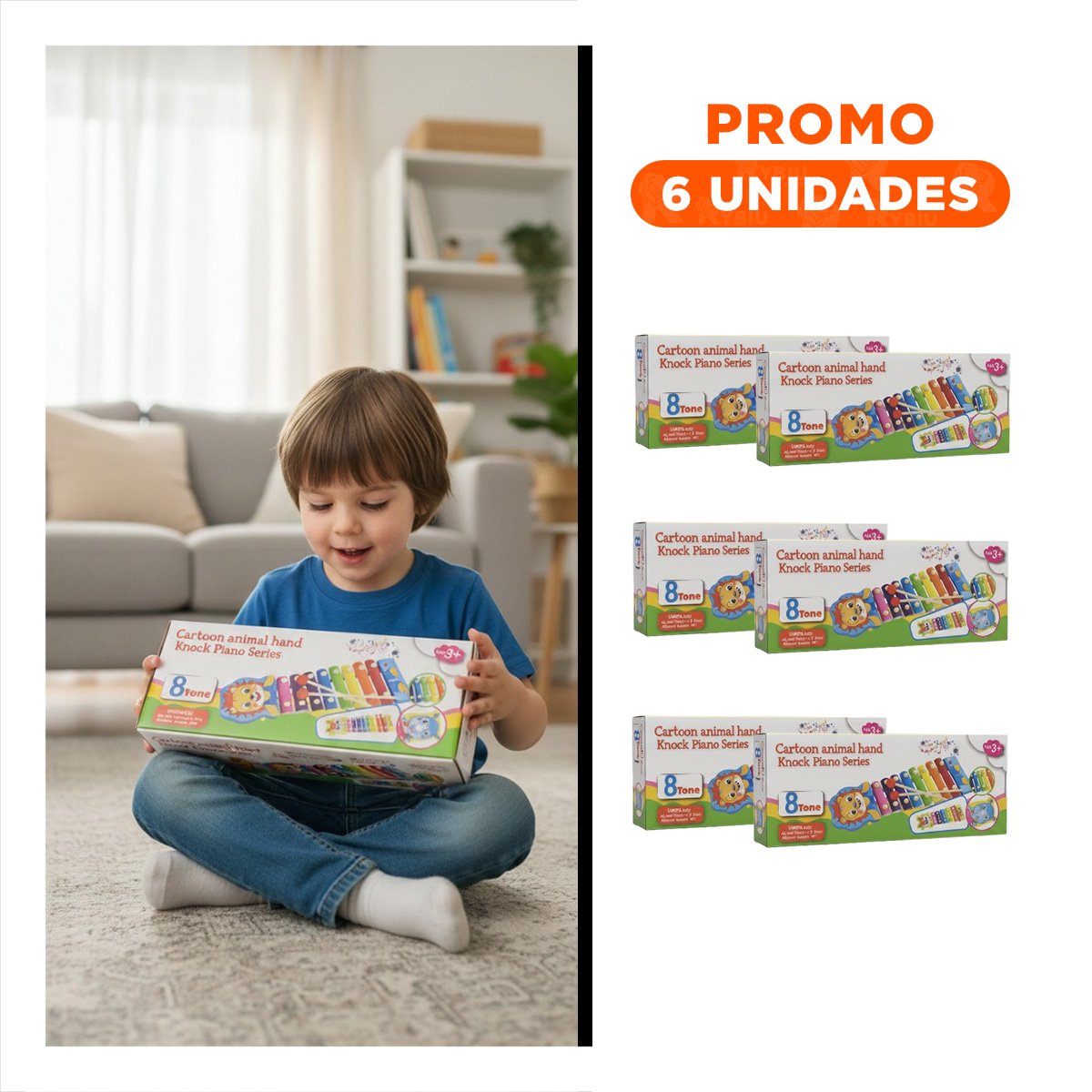 PACK6 MELODIA DE LEON JUGUETE MUSICAL PARA NINOS COLORIDO Y ALEGRE - 1