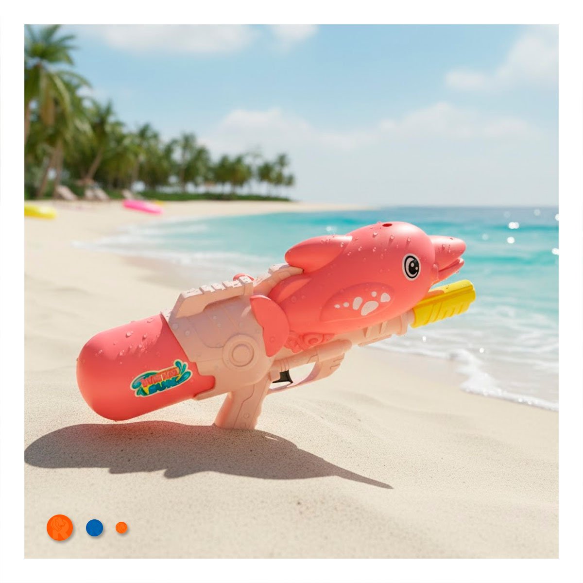 PACK12 PRODUCTO RECREATIVO DE AGUA CON DELFIN ROSADO PARA JUEGOS AL AIRE LIBRE Y+REGALO STICKER - 3