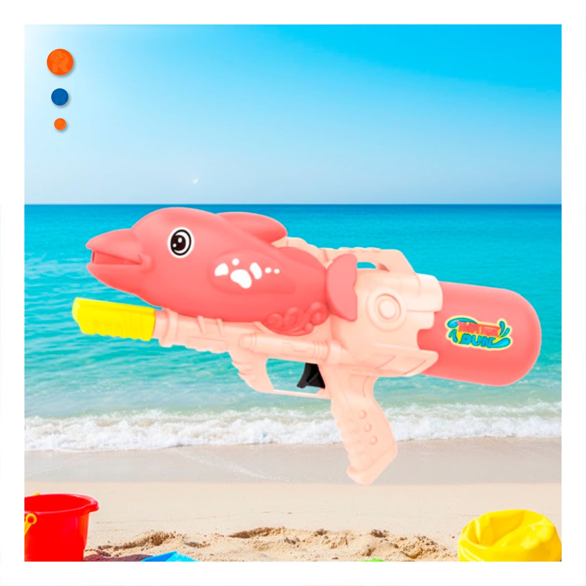 PACK12 PRODUCTO RECREATIVO DE AGUA CON DELFIN ROSADO PARA JUEGOS AL AIRE LIBRE Y+REGALO STICKER - 5