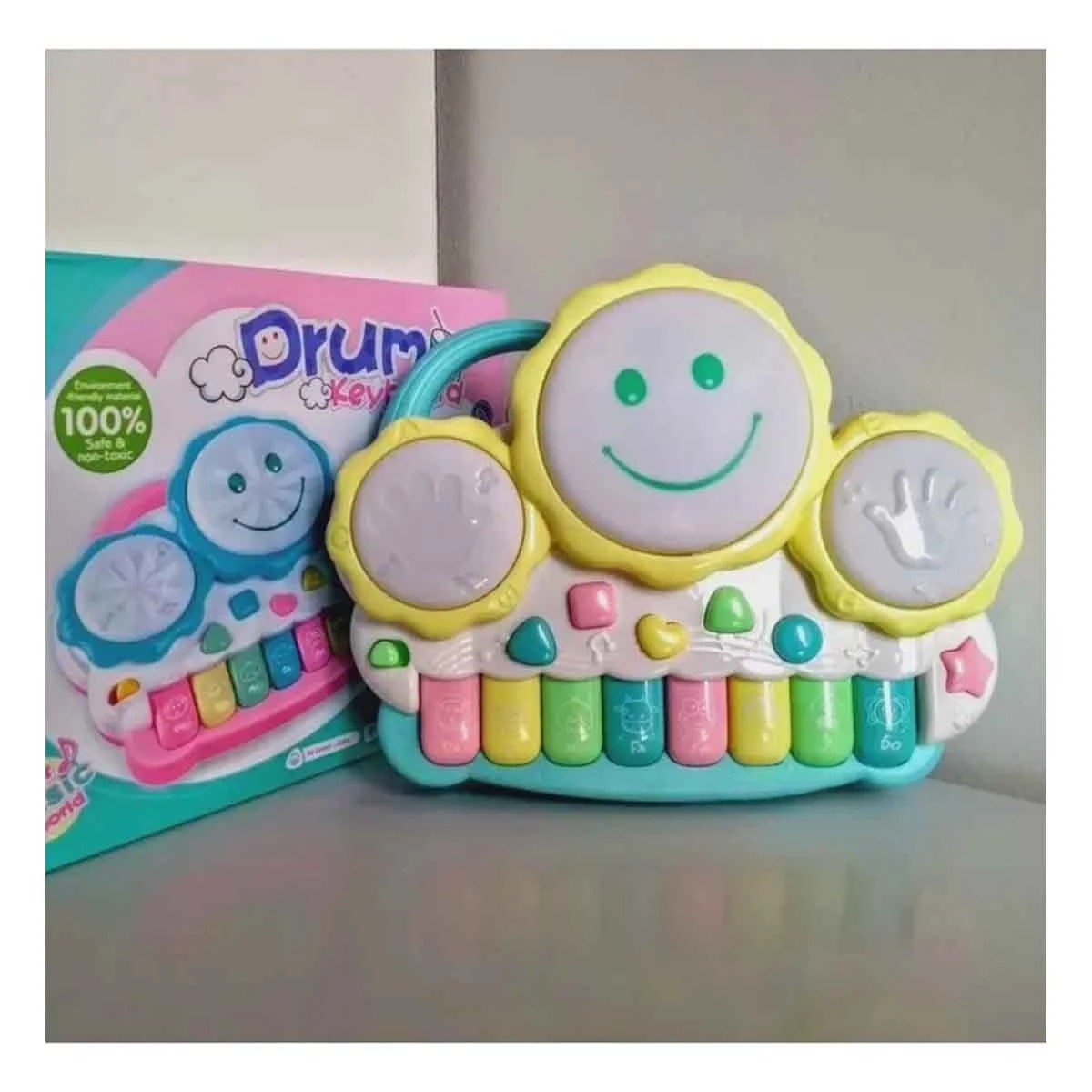 PACK4 INSTRUMENTO PORTATIL MUSICAL DE SOL CON TECLAS AMARILLAS PARA CASA Y+REGALO STICKER - 5