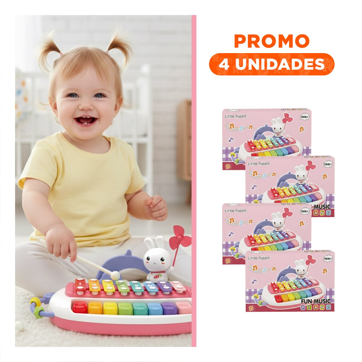 PACK4 SET DIDACTICO SONORO INFANTIL PARA DESARROLLO SENSORIAL Y+REGALO STICKER - 1