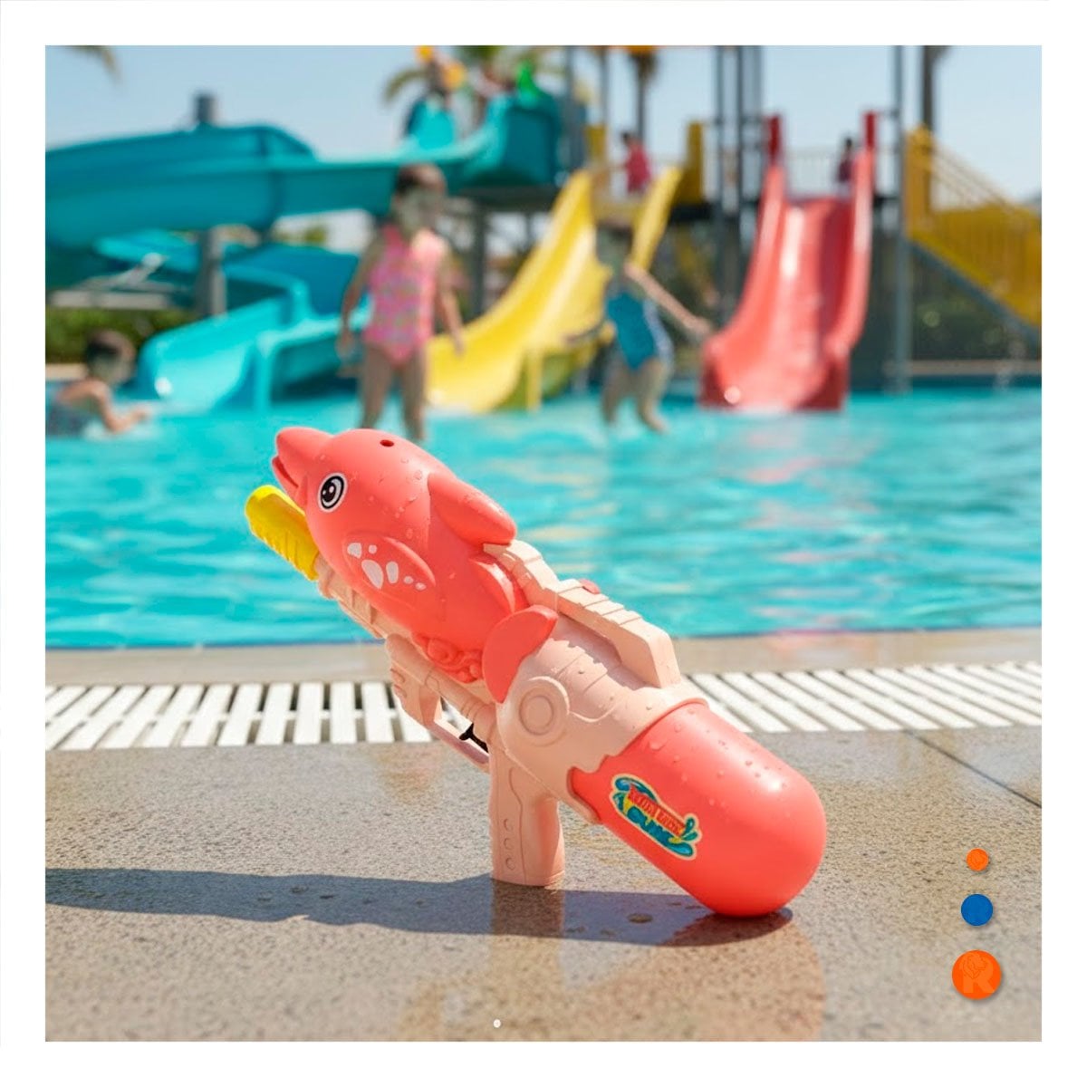 VERSION DE AGUA CON DISENO DE DELFIN ROSADO PARA JUEGOS DE VERANO Y+LIGAS REGALO - 1