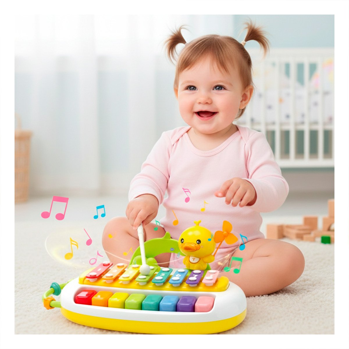 MELODIA XILOFONO CON FIGURA DE PATO PARA ESTIMULO AUDITIVO Y CREATIVO Y+PAPEL REGALO - 5