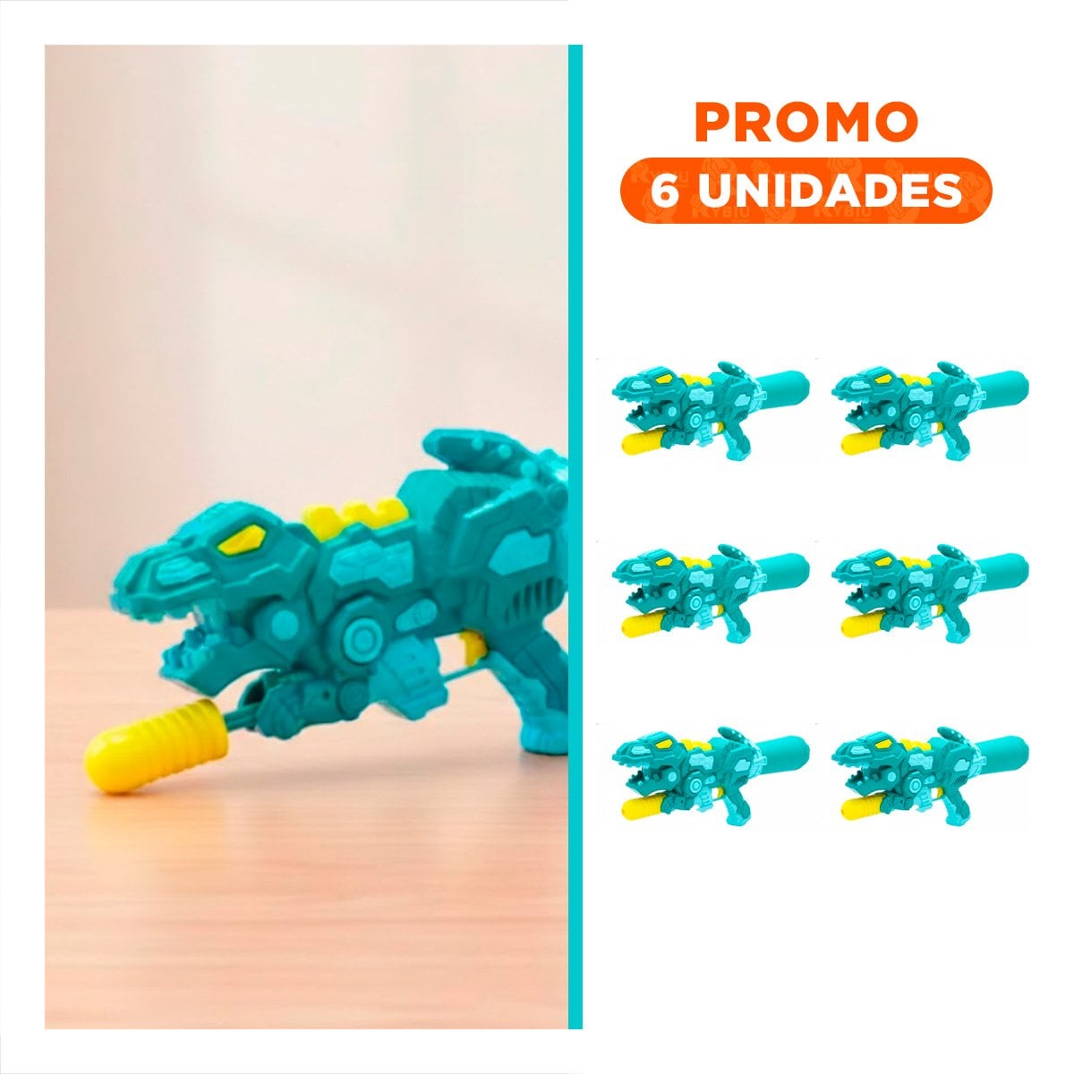 PACK6 CHORRO RECREATIVO DINOSAURIO VERDE PARA ACTIVIDADES DE AGUA EN EXTERIOR - 1