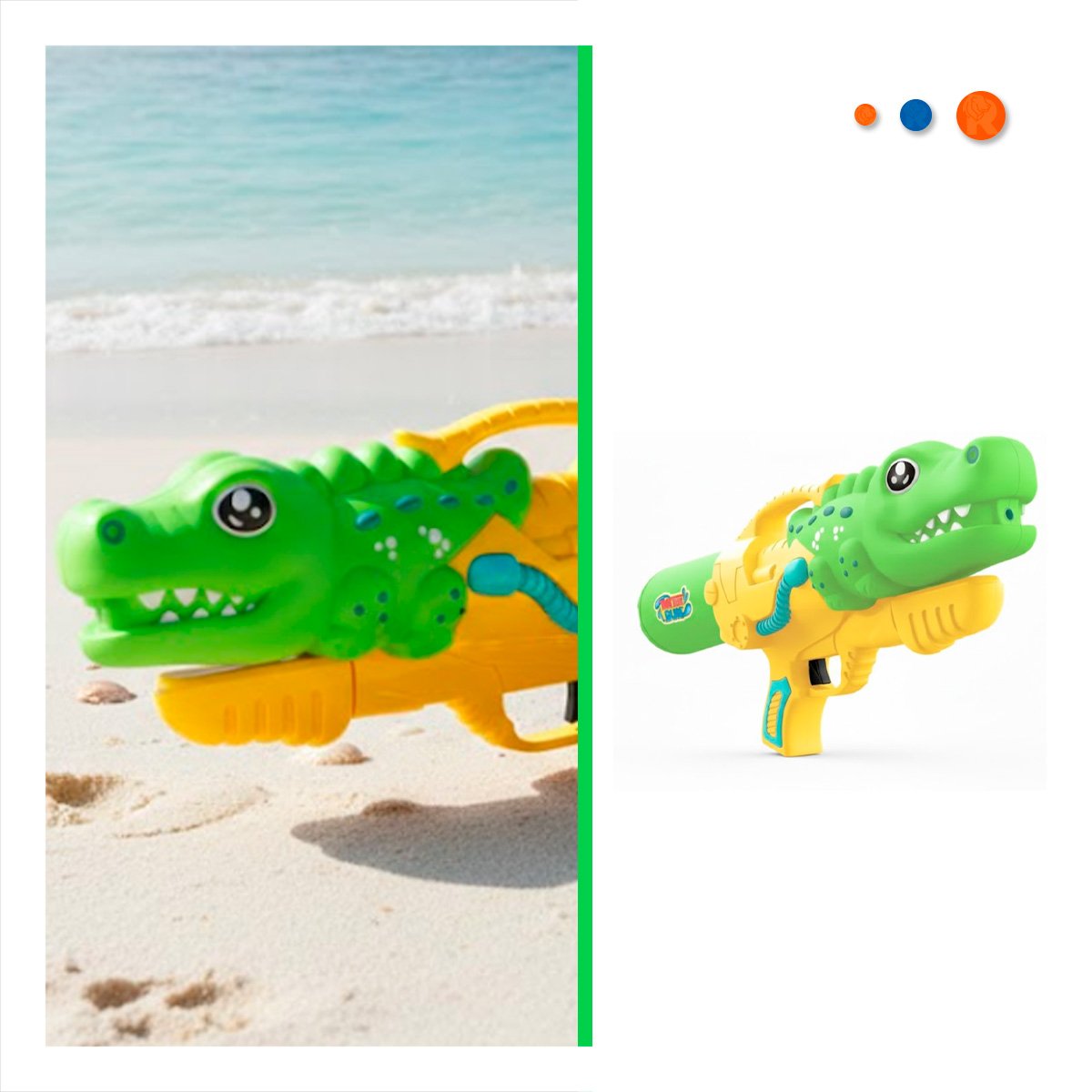 CHORRO DE AGUA DINOSAURIO VERDE CLARO PARA JUEGOS DE VERANO EN JARDIN - 3