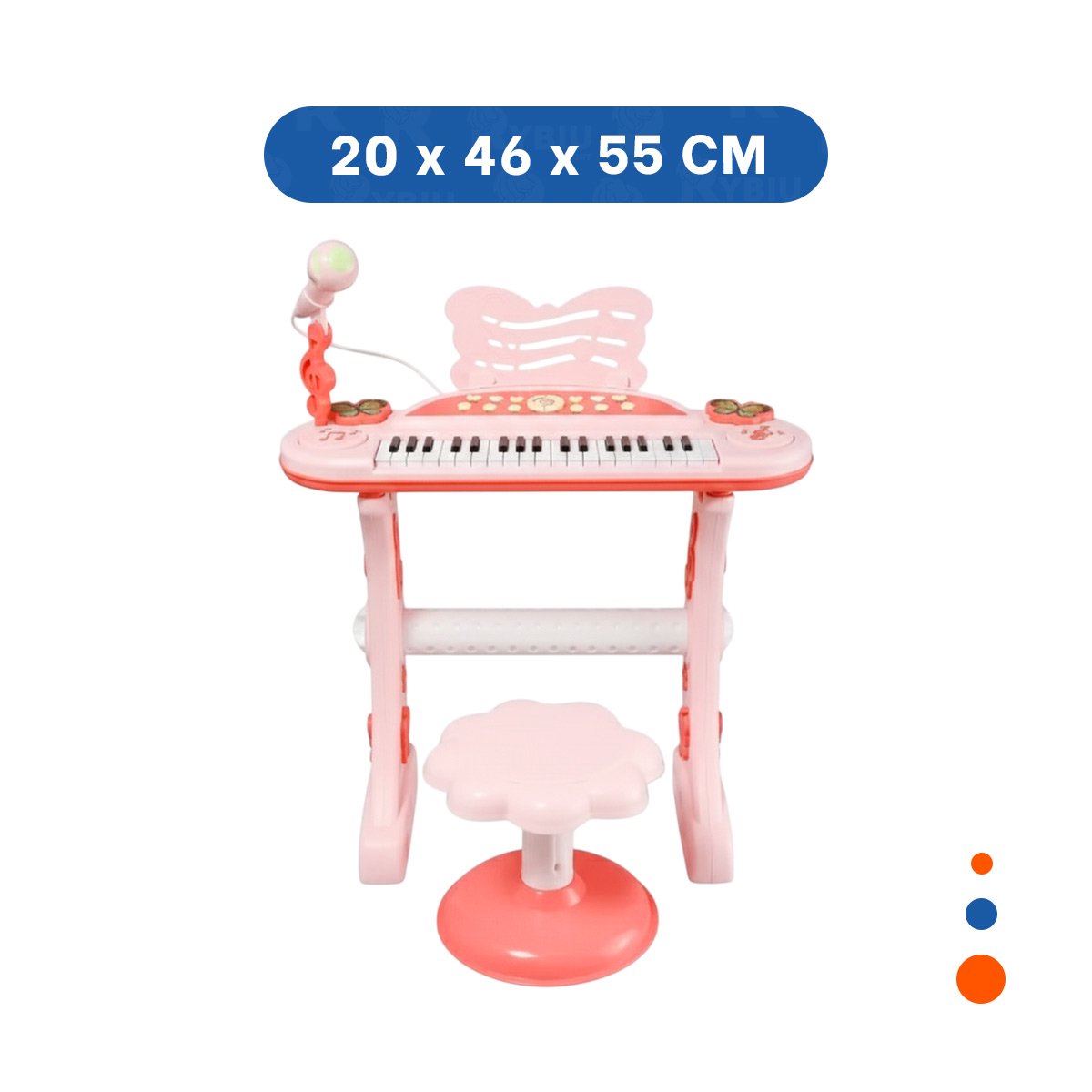 INSTRUMENTO MUSICAL INFANTIL CON MICROFONO Y SILLA ROSADO PARA JUEGO SONORO Y+REGALO STICKER - 4