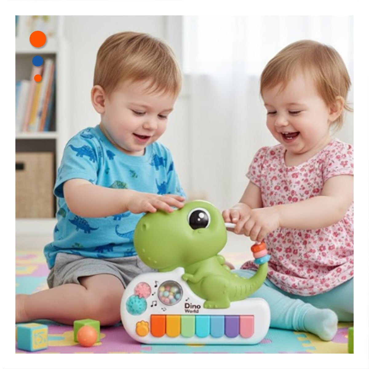PACK4 SINTETIZADOR DE SONIDO DINOSAURIO PARA NINOS 17.5 CM VERDE Y+PAPEL REGALO - 5