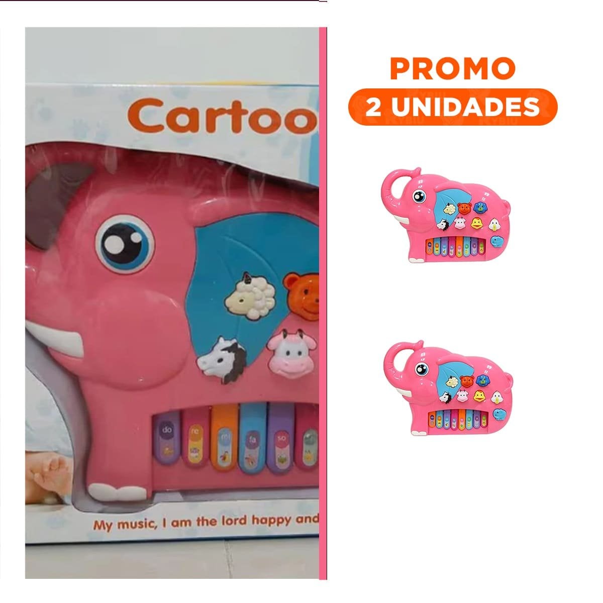 PACK2 COMPACTO ELEFANTE DIDACTICO EN CAJA ROSADO PARA JUEGO EDUCATIVO HOGAR - 1