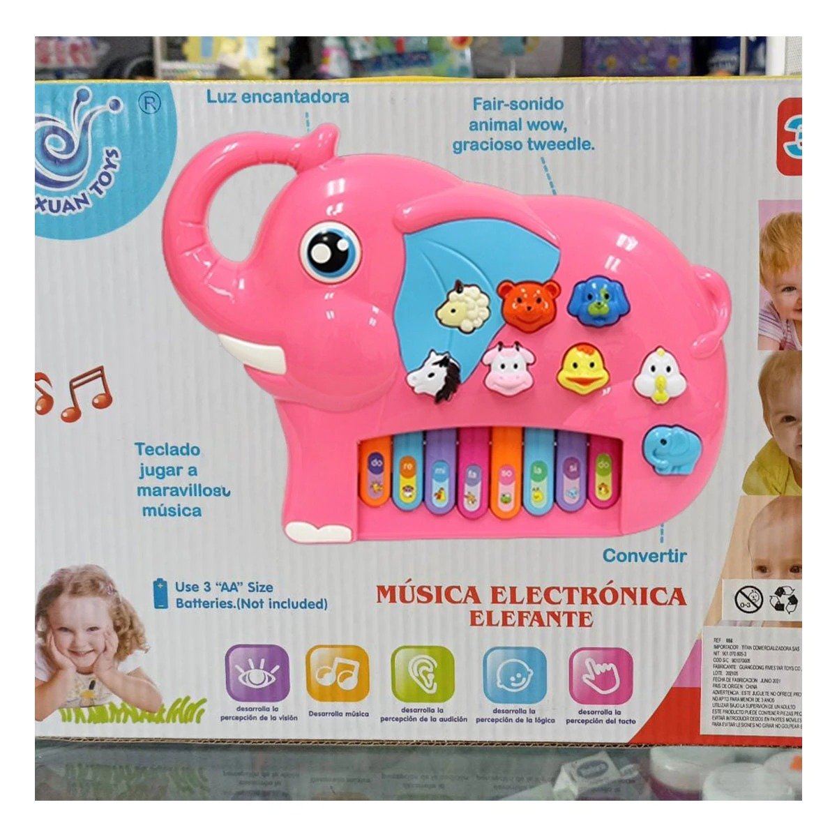 PACK2 COMPACTO ELEFANTE DIDACTICO EN CAJA ROSADO PARA JUEGO EDUCATIVO HOGAR - 5