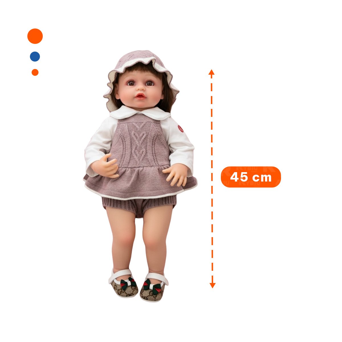 TOP DE ROPA TEJIDA PARA BEBE CON SHORT Y GORRO EN PALO ROSA Y+POST IT - 4