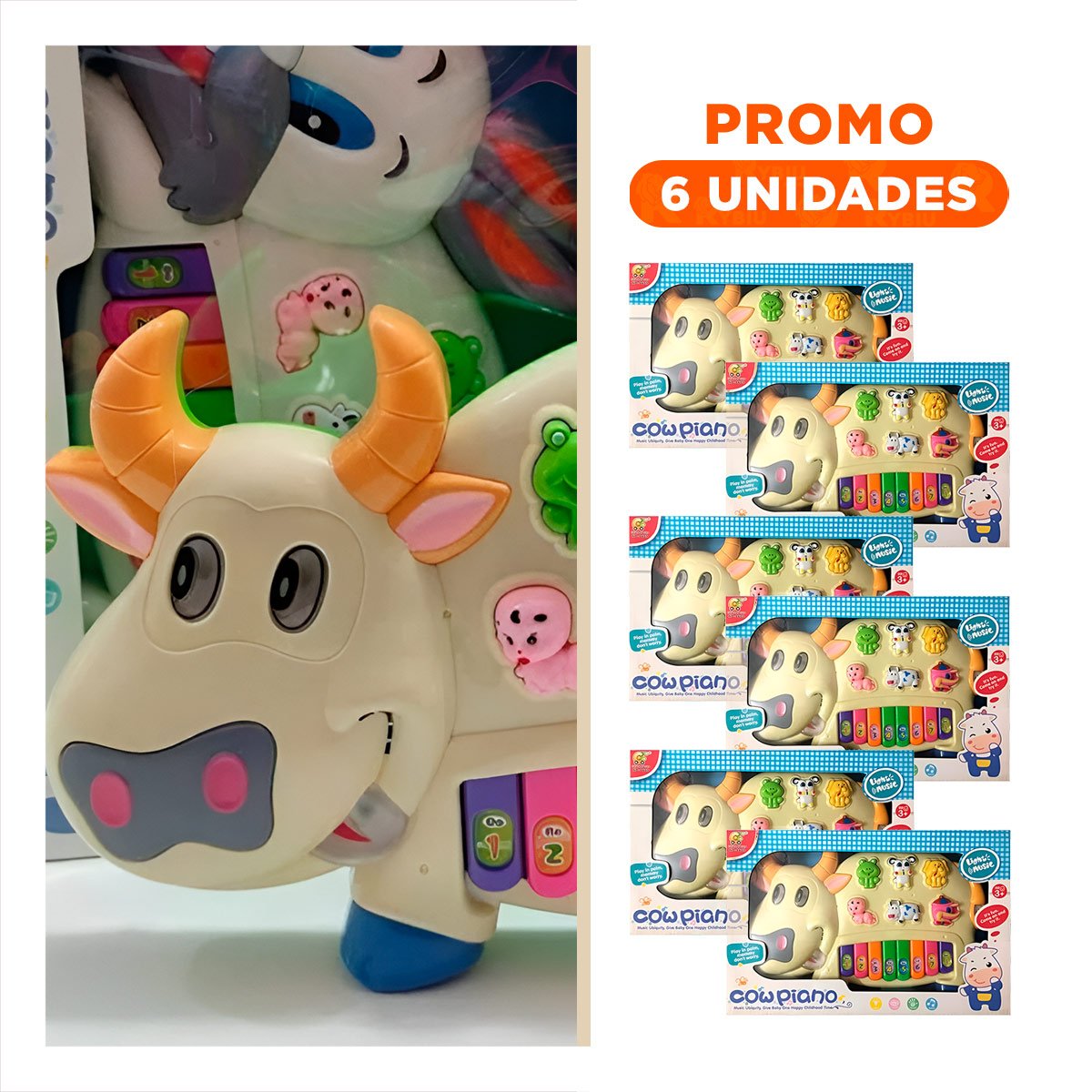 PACK6 MODULO DIDACTICO VACA CON ANIMALES Y NUMEROS PARA APRENDIZAJE - 1
