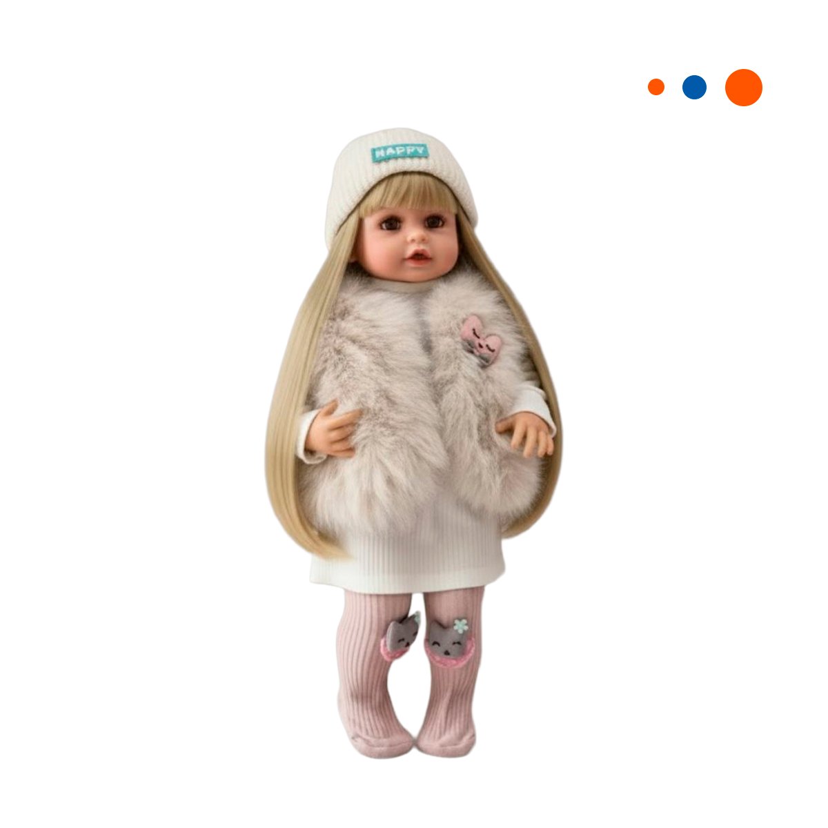 AMIGA YESSY CON VESTUARIO COMPLETO 55CM CHALECO DE PELUCHE Y GORRO Y+REGALO STICKER - 3
