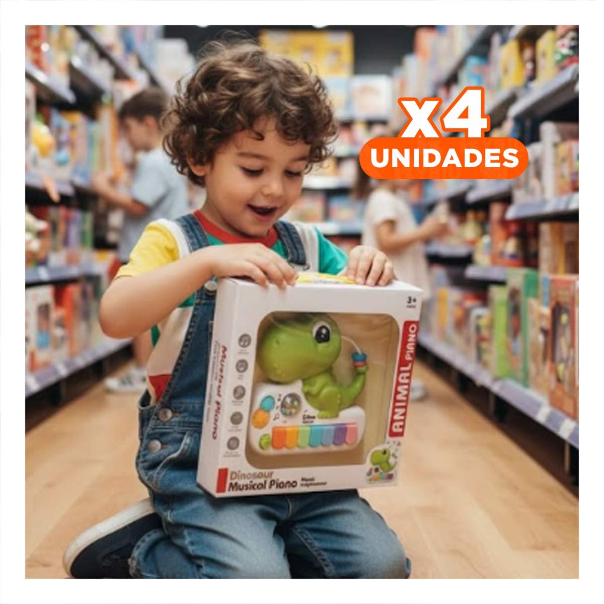 PACK4 SINTETIZADOR MUSICAL CON DISENO DINOSAURIO INFANTIL VERDE 17.5 CM - 1