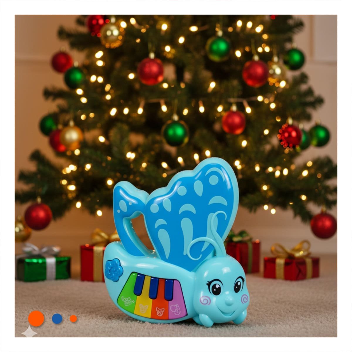 JUGUETE MUSICAL MARIPOSA CELESTE 22X26 CM PARA NINOS Y+LIGAS REGALO - 1