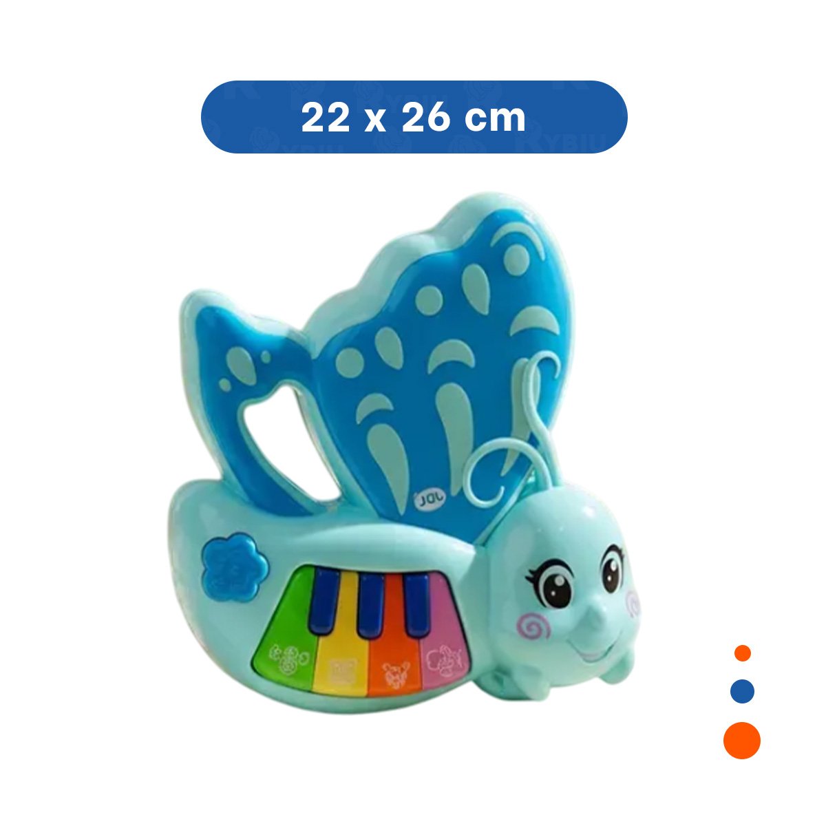 JUGUETE MUSICAL MARIPOSA CELESTE 22X26 CM PARA NINOS Y+LIGAS REGALO - 4