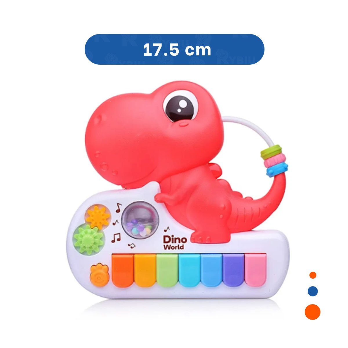 PACK6 JUGUETE MUSICAL PARA NINOS DINOSAURIO INFANTIL ROSADO 17.5 CM Y+REGALO STICKER - 4