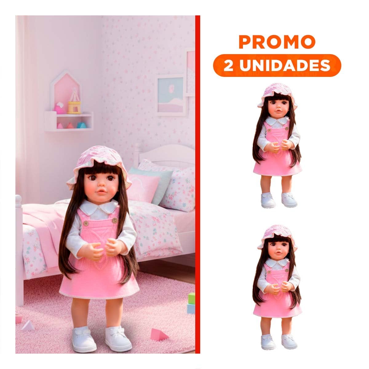 PACK2 MODELO REALISTA PARA JUEGO DIARIO CON FUNCION INTELIGENTE ROSADO 55CM - 1