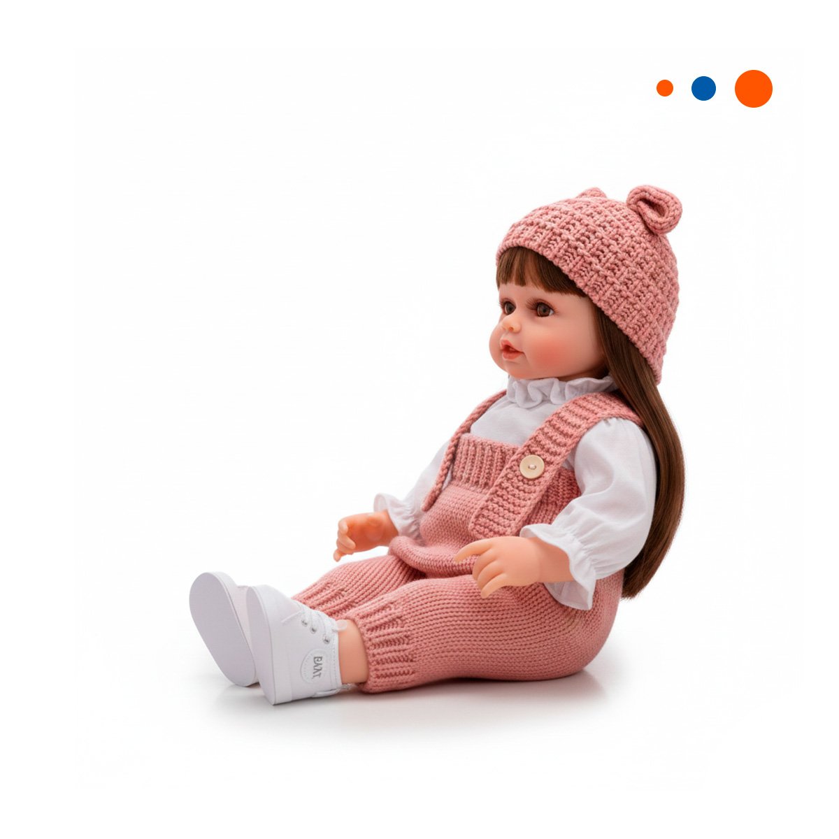 FIGURA YESSY CON ATUENDO TEJIDO Y GORRO OREJITAS ROSADO DE 55CM PARA ABRAZAR Y+REGALO STICKER - 3