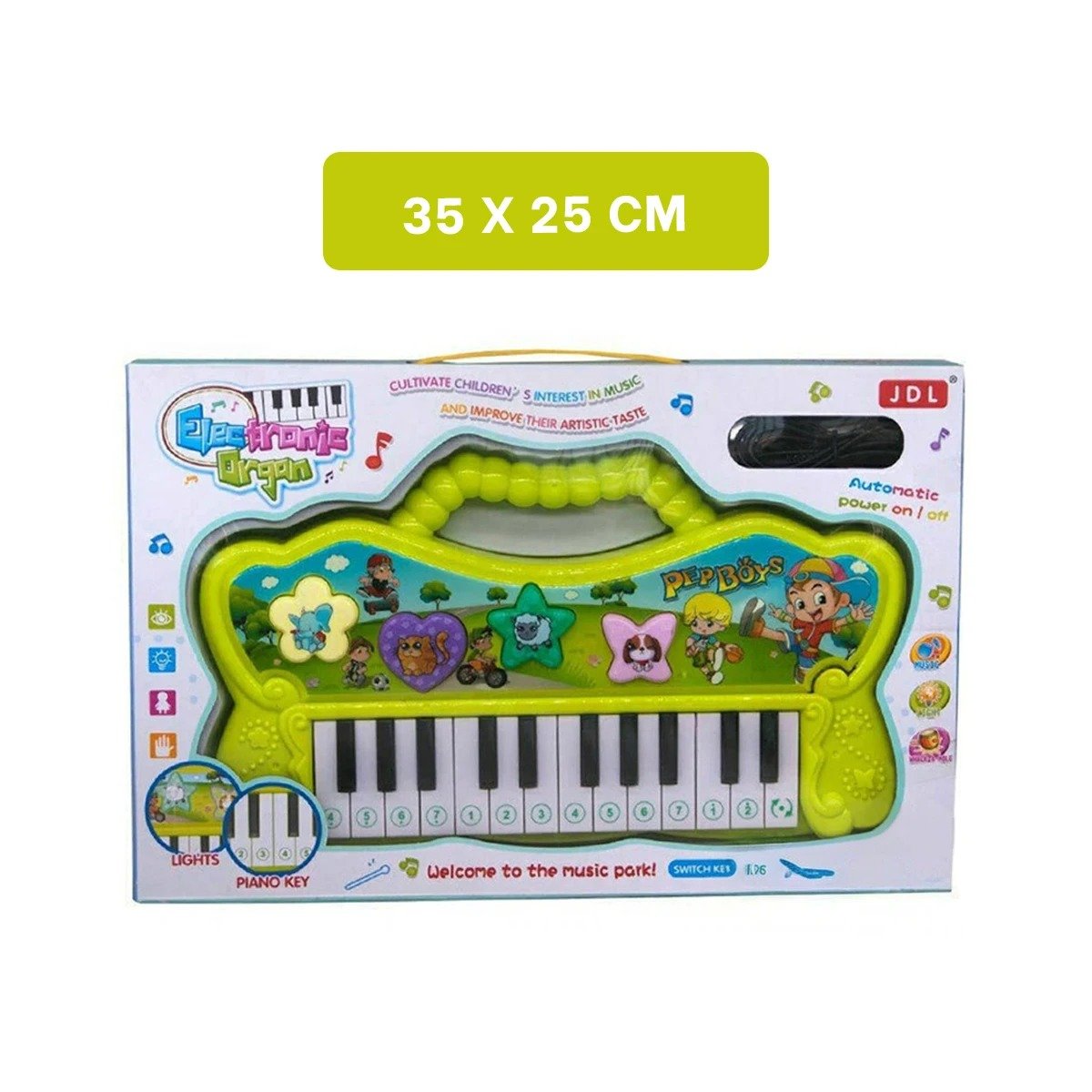 PACK4 TECLADO VERDE MUSICAL CON SONIDOS Y TECLAS PARA JUEGO ACTIVO Y+REGALO STICKER - 4