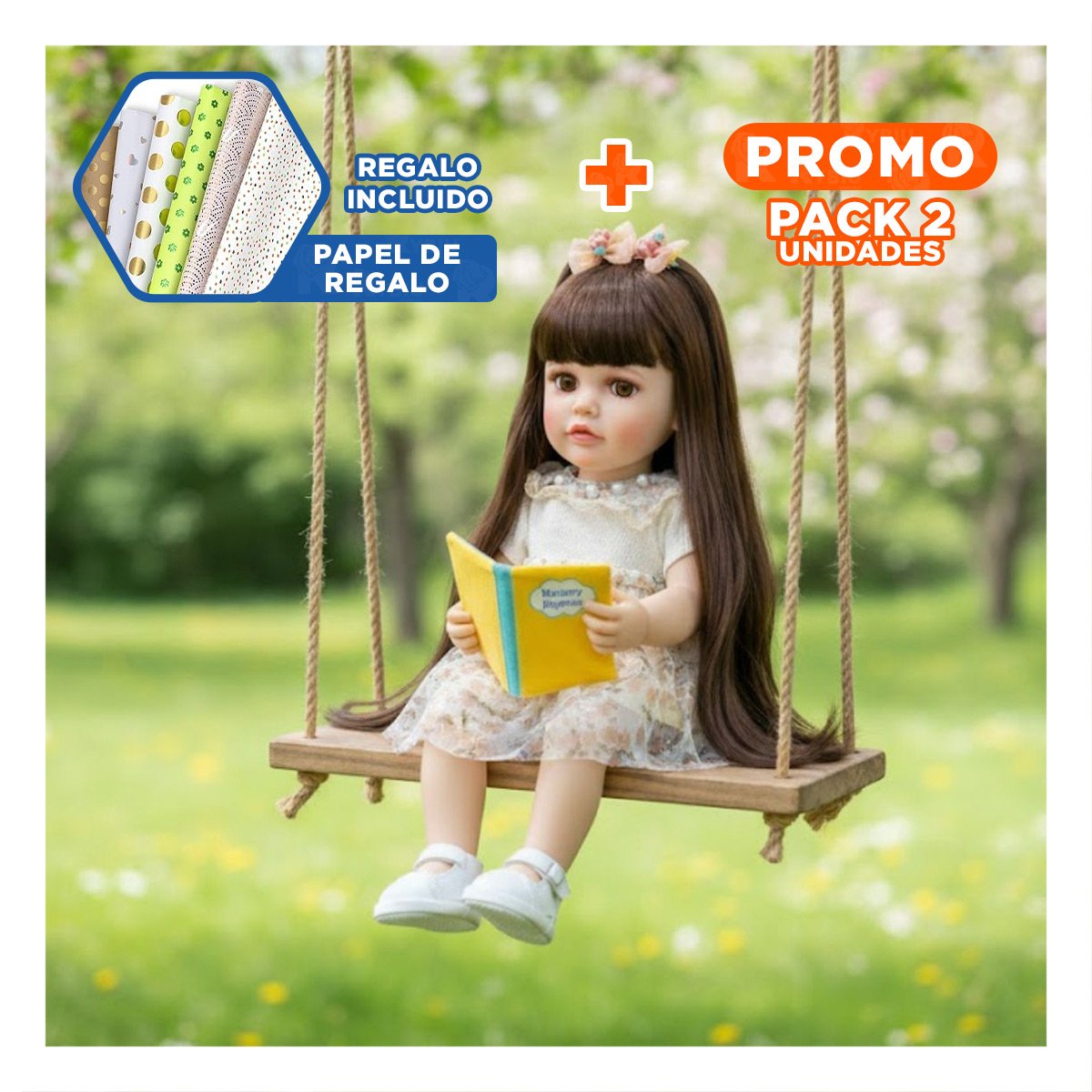 PACK2 MODELO INTELIGENTE PARA DINAMICAS DE JUEGO DE 55CM AMARILLO CLARO Y+PAPEL REGALO - 1