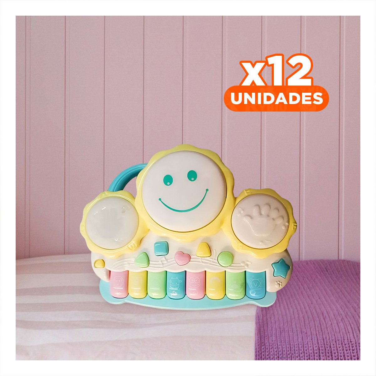 PACK12 INSTRUMENTO COMPACTO MUSICAL DE SOL CON TECLAS AMARILLAS PARA USO DOMESTICO - 1