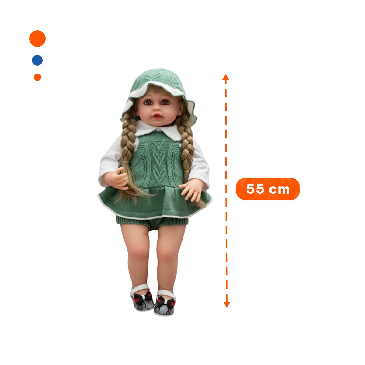 CAMISA TEJIDA DE BEBE EN VERDE CON SHORT Y GORRO PARA VESTIR - 4