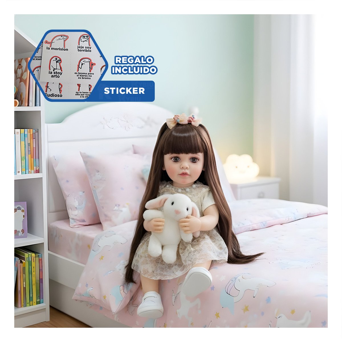 FIGURA INTELIGENTE PENSADA PARA JUEGO SIMBOLICO CON 55CM EN AMARILLO CLARO Y+REGALO STICKER - 1