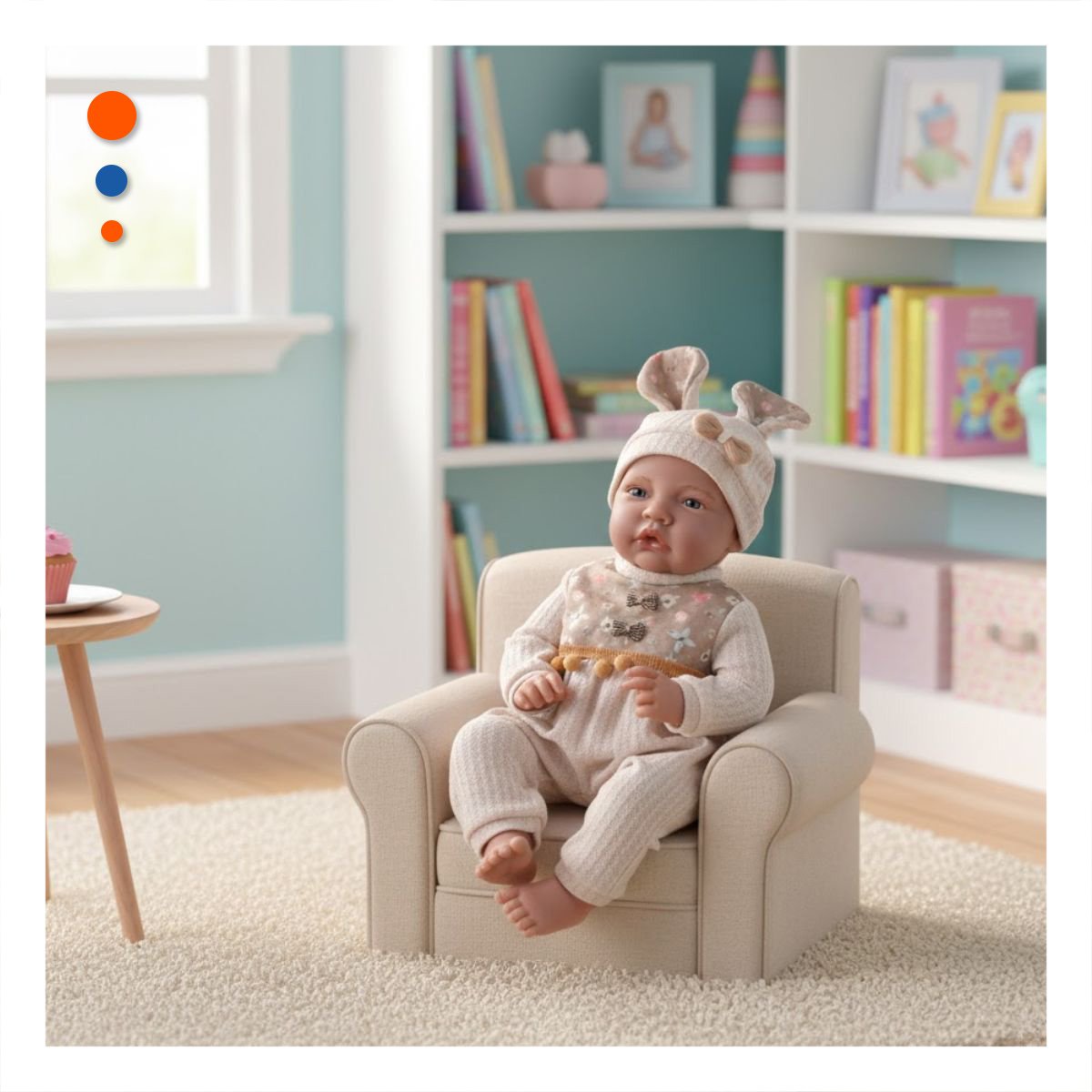 BEBE DE JUGUETE 42CM AMARILLO CON VESTIMENTA INFANTIL SUAVE Y+POST IT - 3