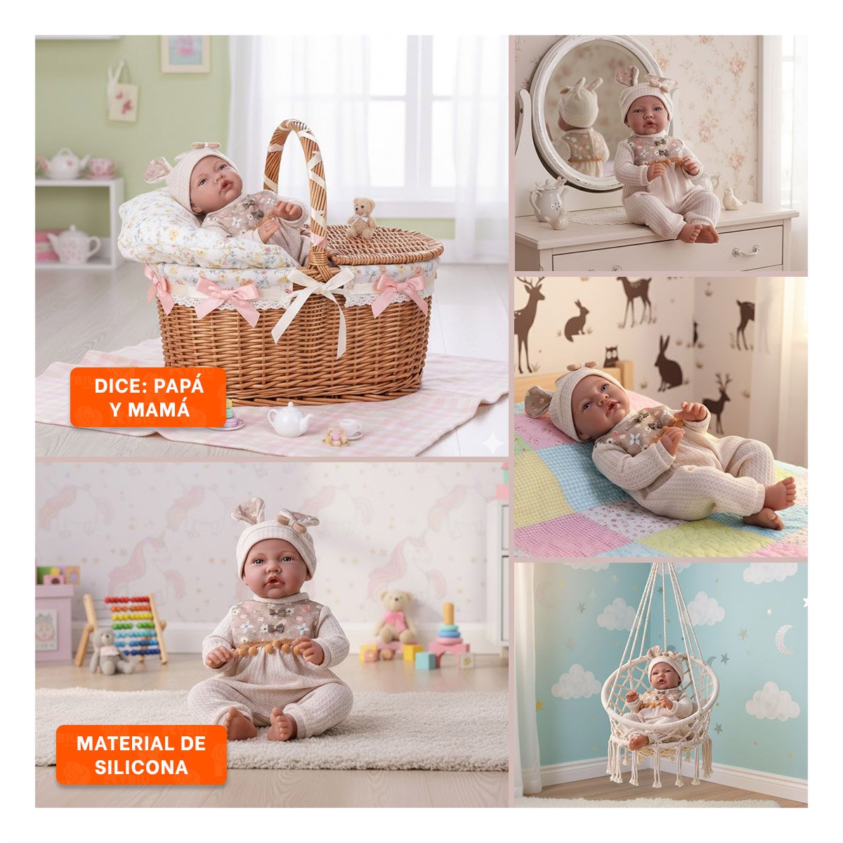 BEBE DE JUGUETE 42CM AMARILLO CON VESTIMENTA INFANTIL SUAVE Y+POST IT - 5