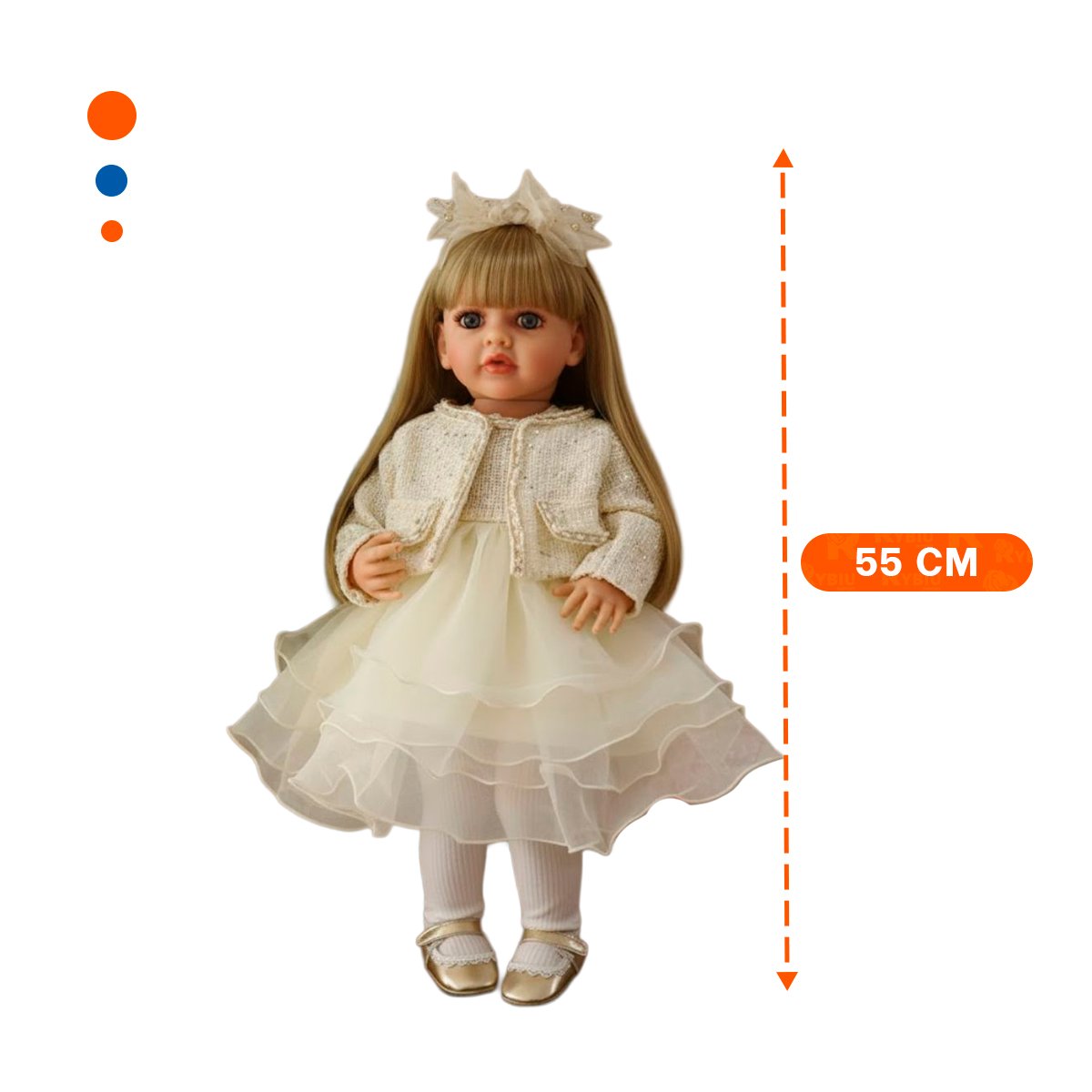 FIGURA YESSY 55CM CON PRESENCIA INFANTIL DELICADA Y VESTUARIO BLANCO Y+POST IT - 4