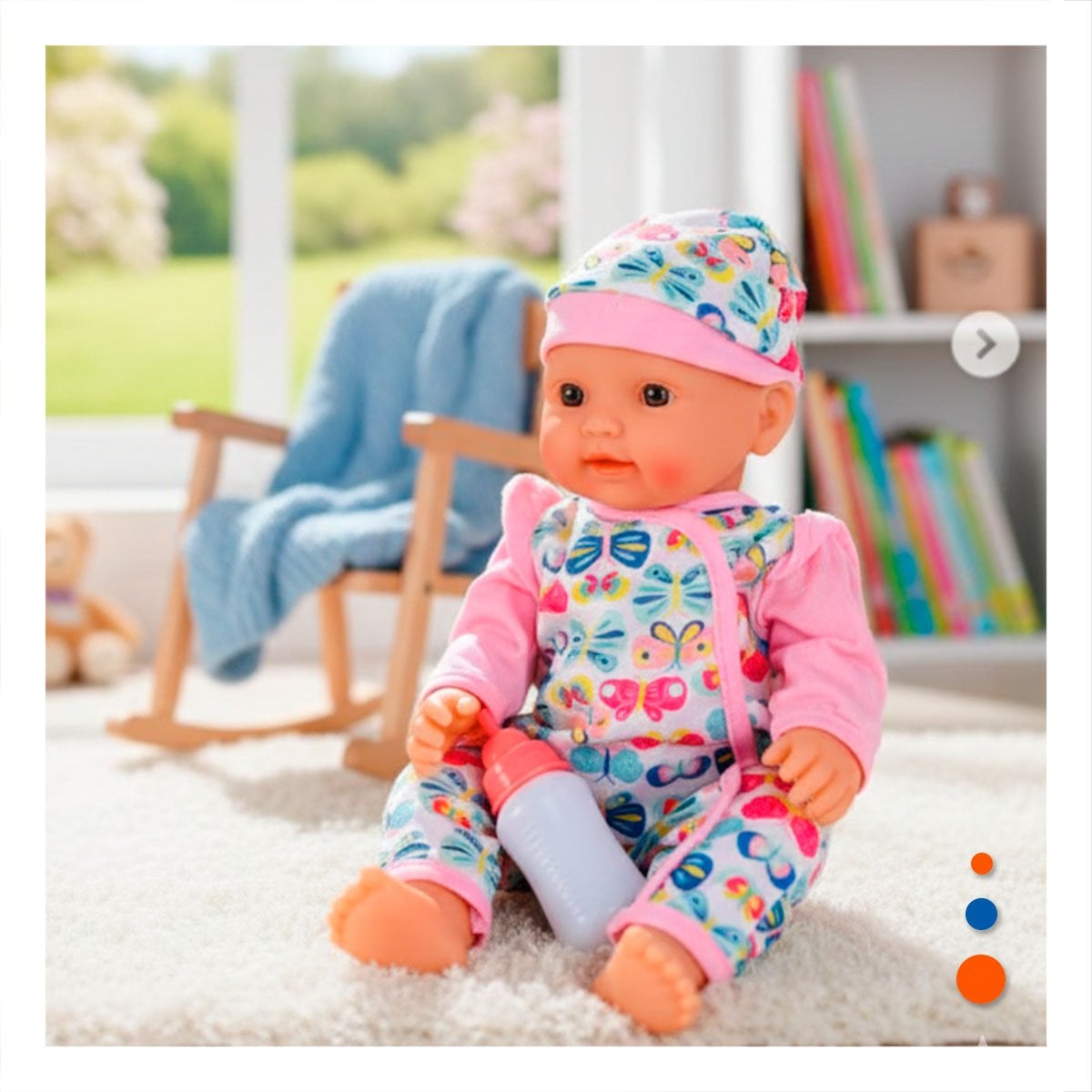 PACK4 PERSONAJE BEBES ENTERIZO CON MARIPOSAS Y ACCESORIOS ROSADO COLECCION Y+REGALO STICKER - 3