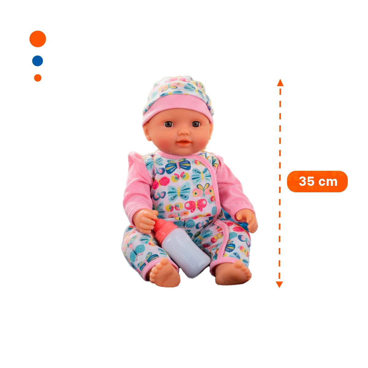 PACK4 PERSONAJE BEBES ENTERIZO CON MARIPOSAS Y ACCESORIOS ROSADO COLECCION Y+REGALO STICKER - 4