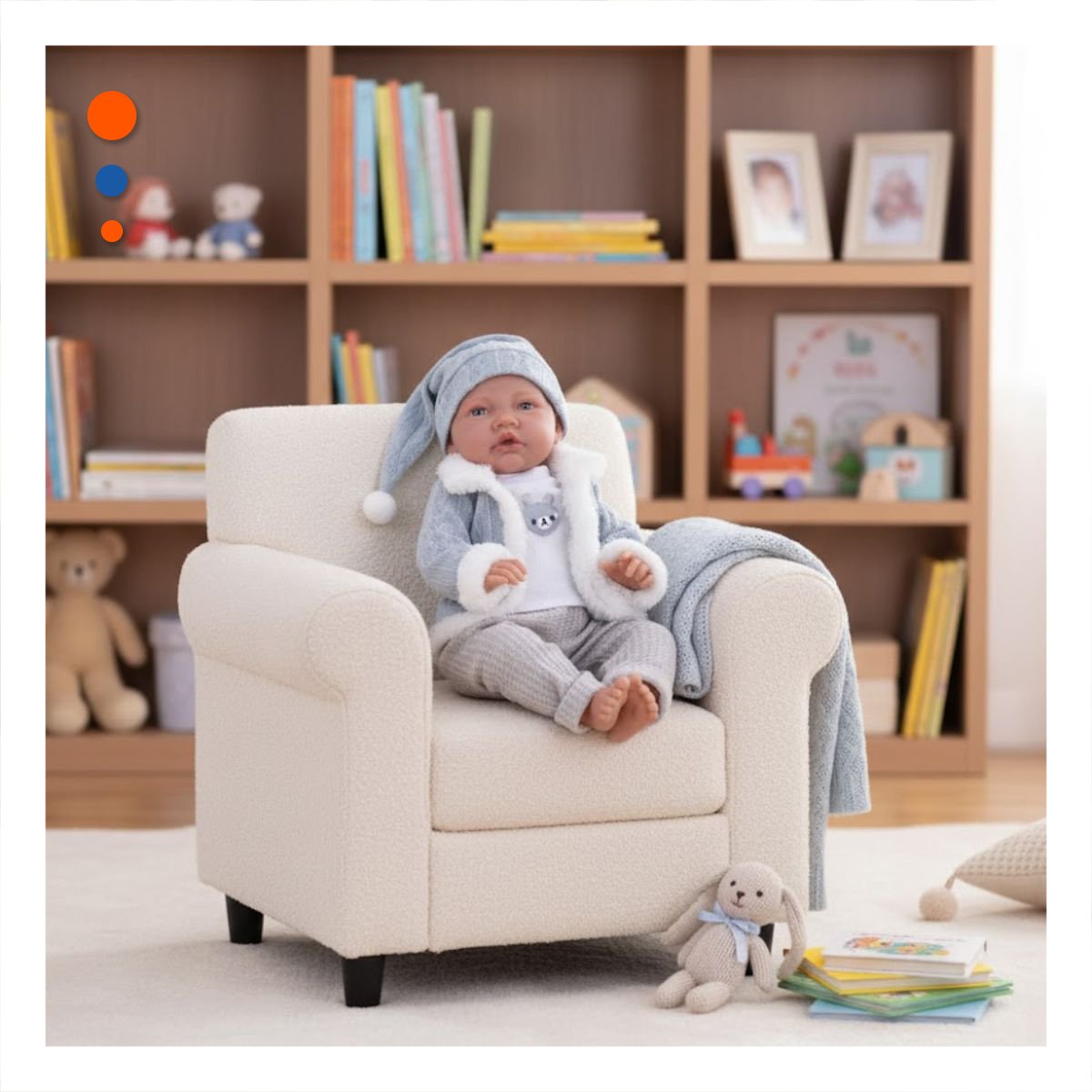 JUGUETE PARA ESTIMULAR LA IMAGINACION INFANTIL Y DIVERTIRSE CON 42CM EN CELESTE - 1