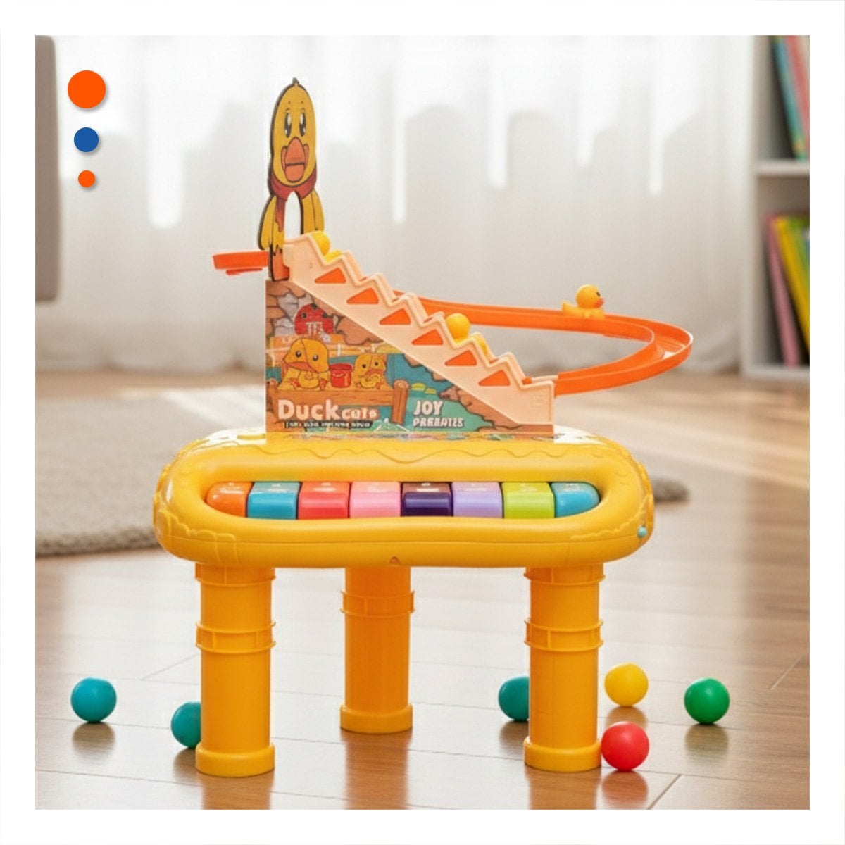PACK2 JUGUETE INFANTIL PATO 2 EN 1 CON TOBOGAN DE PATITOS JUEGO AMARILLO - 2