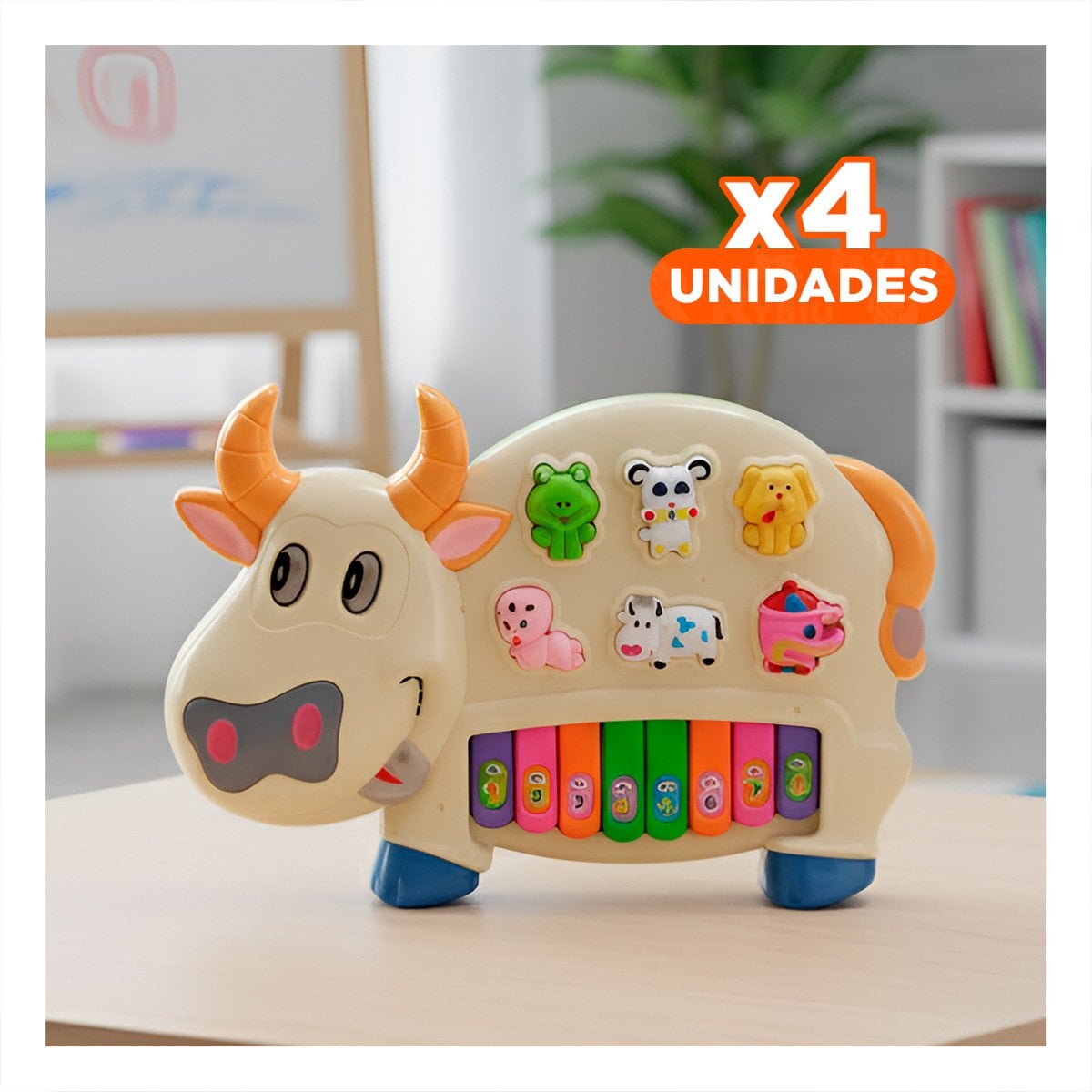 PACK4 MODULO MUSICAL VACA CON ANIMALES Y NUMEROS PARA APRENDIZAJE INFANTIL - 1