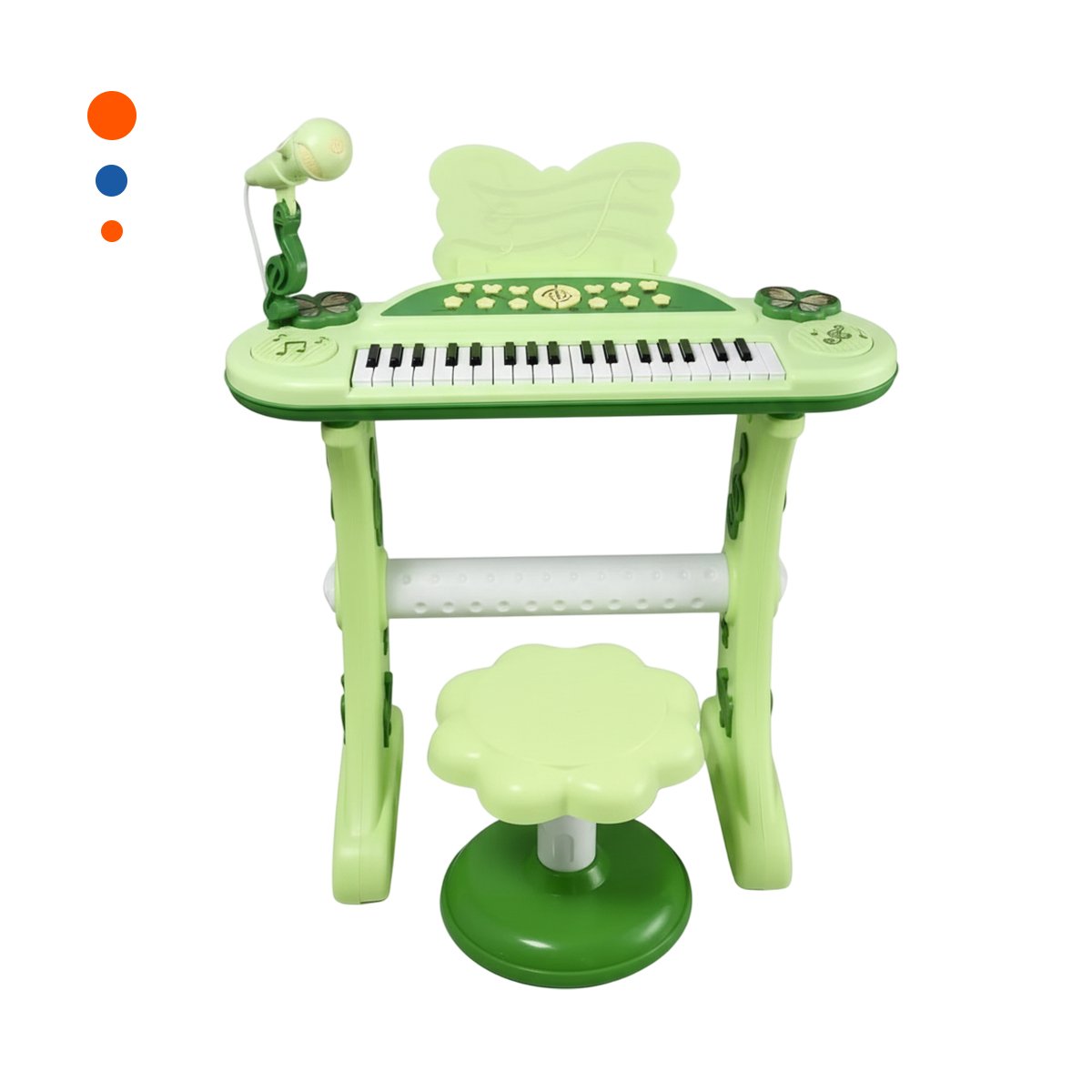 PACK2 JUEGO MUSICAL INFANTIL CON MICROFONO Y SILLA VERDE PARA CREATIVIDAD Y+REGALO STICKER - 2